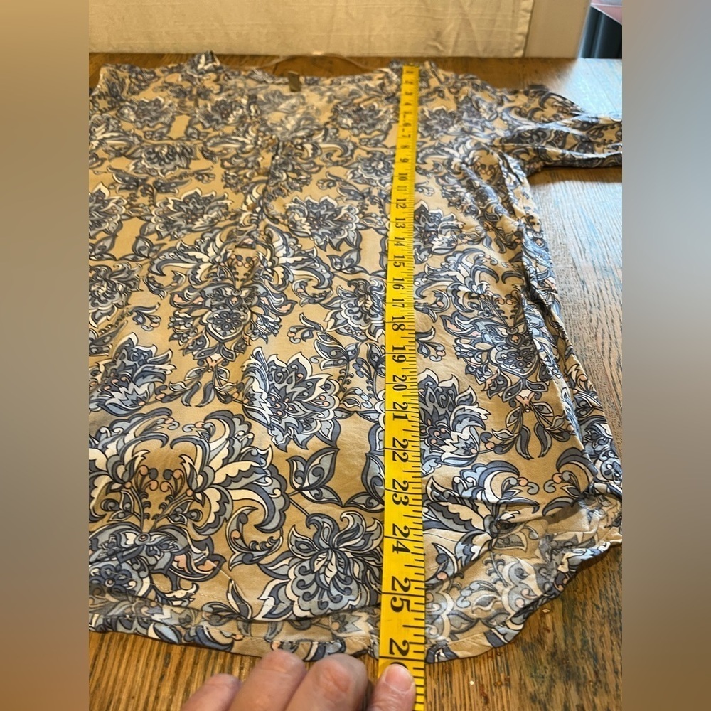 SoyaConcept Long Sleeve Floral Blouse – Size M – Blue & Beige Pattern - Picture 6 of 11